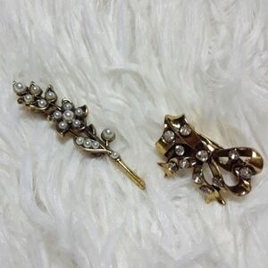 Antiqued Pearly Bow & Breath Mini Collar P…